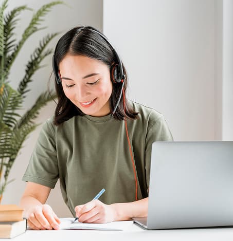 Student studying
