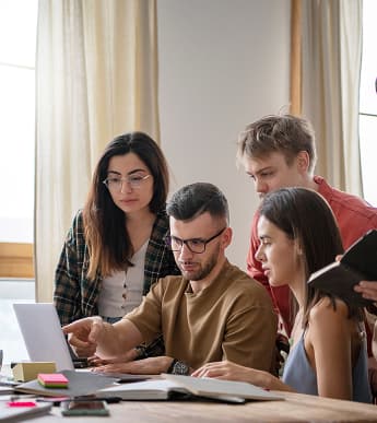 Students studying together